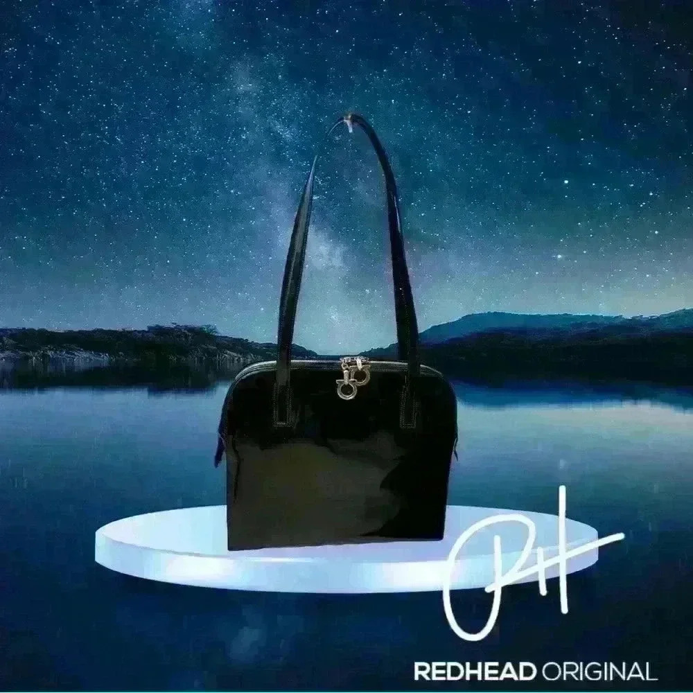 Salvatore Ferragamo patent Leather Shoulder Bag  rare and interior is stunning.